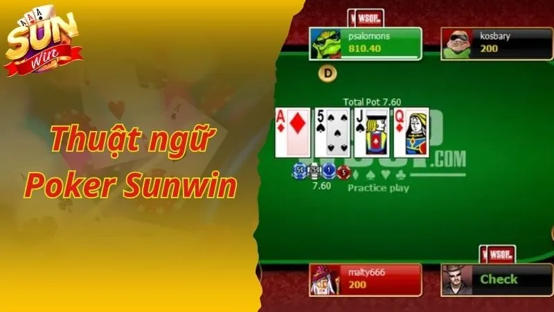 Những thuật ngữ thưởng được sử dụng khi chơi Poker Sunwin
